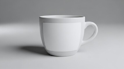 Fototapeta premium White Coffee Cup on Gray Background.