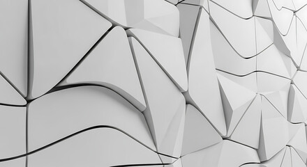 Obraz premium Geometric shapes create abstract 3D pattern on white surface from top viewpoint