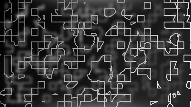 Black background with gray abstract grid pattern overlayed. Suitable for elegant, modern, and minimalist design projects and presentations.