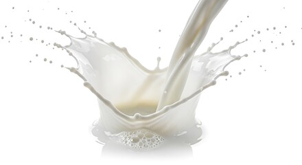 A glass of milk being poured