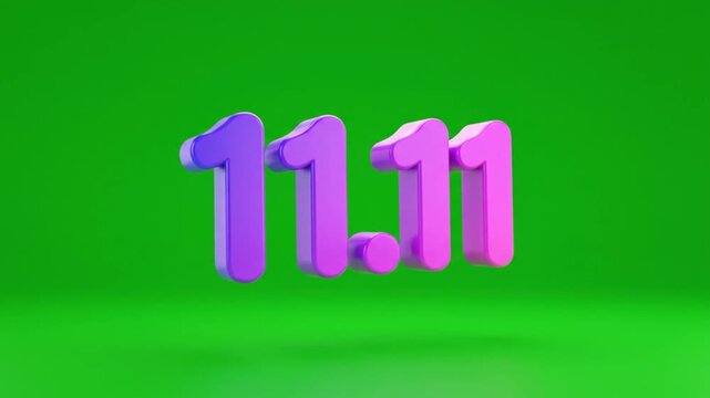11.11 Text Animation Green Background.
