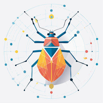 Stylized computer bug icon representing a software vulnerability or cybersecurity threat