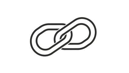 Naklejka premium Interlinked chain links icon representing connection, unity, and partnership, symbol of digital networks and information sharing