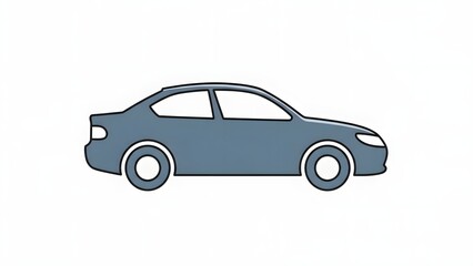 Obraz premium Simple blue car illustration viewed from the side on a clean white background as depicted in forat (69).jpg