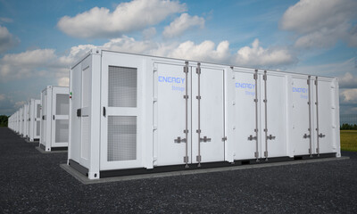 eco-friendly energy storage facility that creates energy reserves for industrial installations. © Mike Mareen