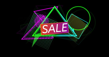 Sale advertisement in Retro Eighties style. 4k