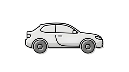 Fototapeta premium A clean white car illustration, perfect for various design projects and automotive themes