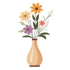 A beautiful vase filled with a vibrant assortment of flowers in full bloom.
