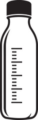 Black and white of a graduated cylinder with a black cap laboratory equipment science measurement de