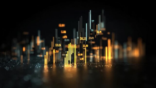 Data City: A vibrant, futuristic city skyline is brought to life, illuminating the depths of complex digital data. This dynamic representation embodies progress and innovation.
