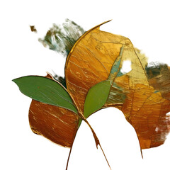 Abstract composition of colorful foliage shapes