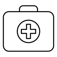 Obraz premium First aid kit icon with cross symbol, representing medical emergency, healthcare, and safety