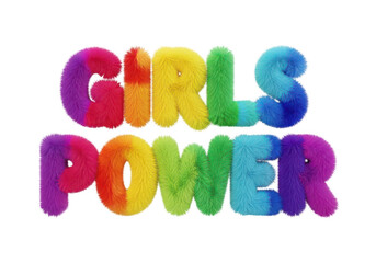 Vibrant and empowering girls power slogan with colorful text design