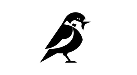 Obraz premium Black and white bird graphic isolated
