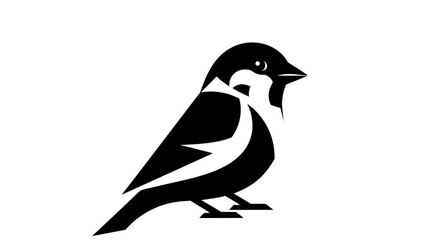 Obraz premium Black and white bird silhouette