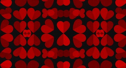 A vibrant pattern of abstract red heart shapes filling the entire space