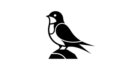 Obraz premium Black and white bird silhouette illustration