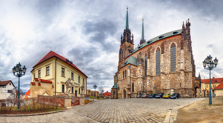 Petrov Cathedral of Saints Peter and Paul in Brno Czech Republic at day