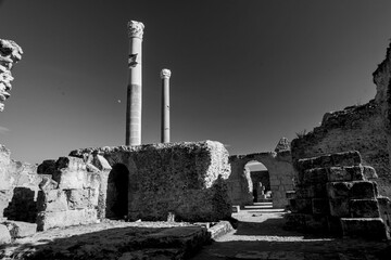 Archeologia in bianco e nero. Il complesso archeologico con i resti delle Terme di Antonino, Area...