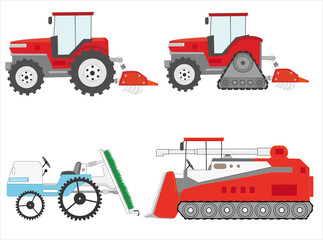 米農家の農業用機械のイラスト素材。
