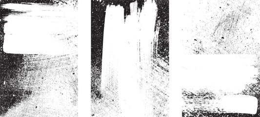 Grungy textured poster layers set. Design element for brochure, social media, posters, flyers. Overlay texture.Textured banner with Distress effect .Vector halftone dots . Screen print texture
