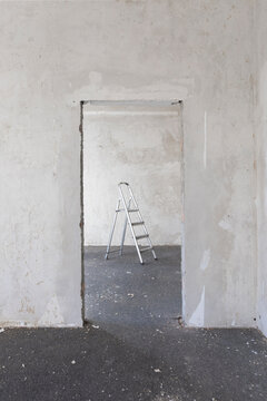 Ladder in a flat during refurbishment