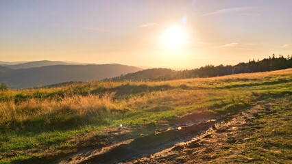 Afternoon in the Beskid Mountains.