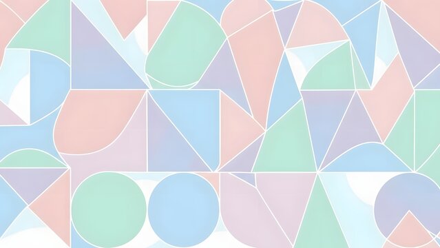 Seamless Abstract Geometric Pattern Background with Soft Pastel Colors and Modern Shapes - Ideal for Creative Design Projects, Web Graphics, and Digital Art