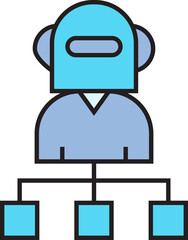 Obraz premium robot boss with organization chart icon 