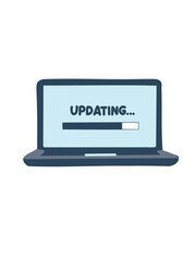 laptop displaying software update progress