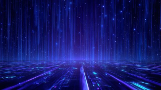 Abstract Digital Realm: A captivating visual representation of the digital world, rendered in cool blue hues. The image suggests interconnected networks, data streams, and cutting-edge technology. 