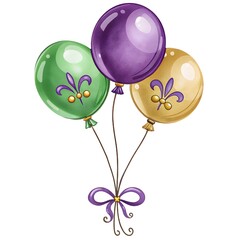 Colorful party balloon bouquet with fleur de lis © ThemeRage