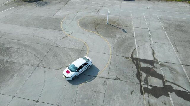 Police Car Driving Test Course Aerial View