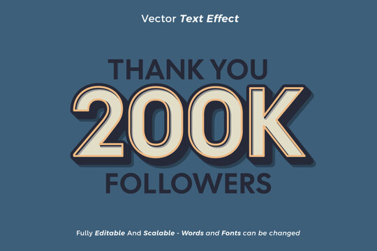 Retro style 200k followers social media post template with editable text