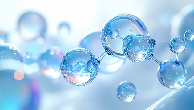クリーンブルーの水滴バブルが象徴する次世代美容 ジェネレーティブAI
