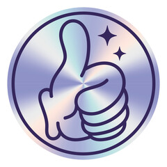 いいねマークのホログラムステッカー