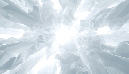 Fototapeta premium A bright and airy abstract background with white and light gray geometric shapes radiating from a central point