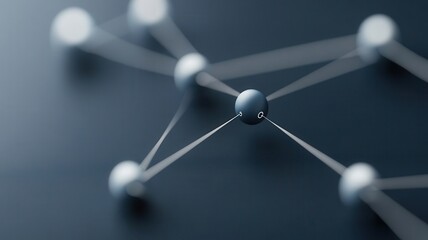 Obraz premium Central node connecting surrounding spheres, illustrating network structure and communication global technology