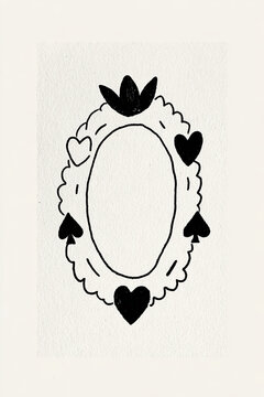 Victorian frame with lace borders and subtle ribbon accents