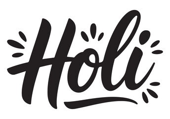 Fototapeta premium Holi Festival Typography with Splashes Isolated on White