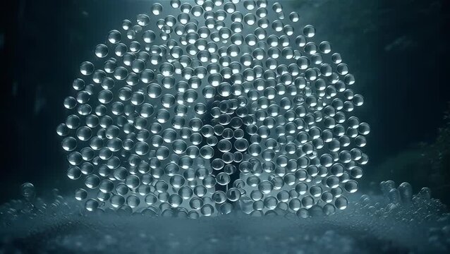 Enigmatic Underwater Installation with Glass Orbs Creating Unique Artistry
