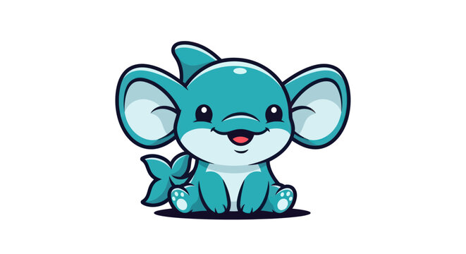 Cartoonish aquatic elephant creature illustration