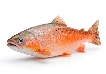 Obraz premium Salmon isolated on a white background, highlighting skin patterns and fins from various angles