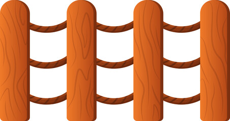 Wooden Fence With Rope Barrier
