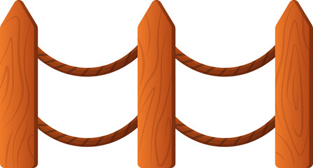 Wooden Fence With Rope Barrier