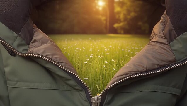 Nature Revealed: The Beauty of the Outdoors through a Zipped Jacket