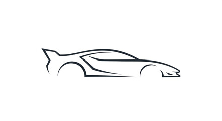 Obraz premium Simple Line Drawing of Sports Car.