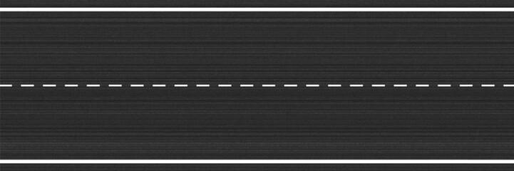Empty highway asphalt road texture, Ariel View Road, Empty highway black asphalt road with dividing lines, Top view, Vector Illustration, clear dividing lane lines on a smooth dark road surface