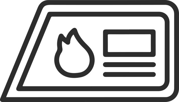 Flammable warning sign icon line art illustration