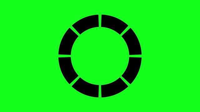 Donut Chart Outline Animation on Green Screen Data Analytics Concept
